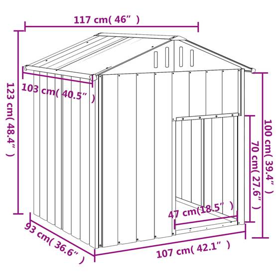 Vidaxl - Niche pour chien avec toit anthracite acier galvanisé vidaXL 172349 - Image 3