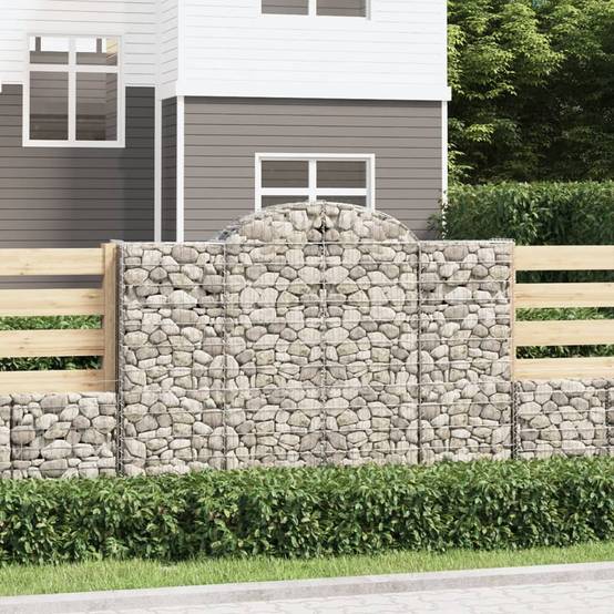 Gabion Arqué Fer Galvanisé Jardin 200x30x140/160cm 4pcs - ComfortXL Outdoor Living - Image 1