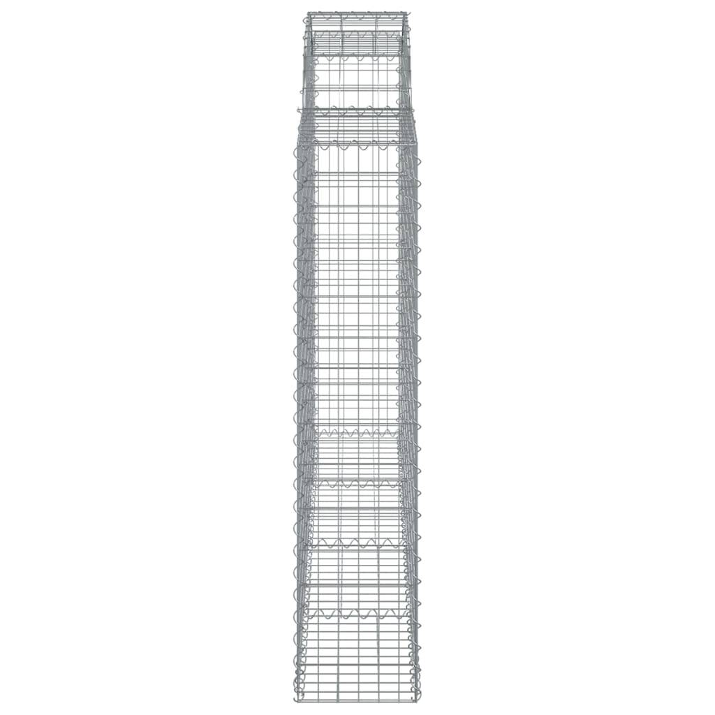 Gabion Arqué Fer Galvanisé Jardin 200x30x140/160cm 4pcs - ComfortXL Outdoor Living - Image 5