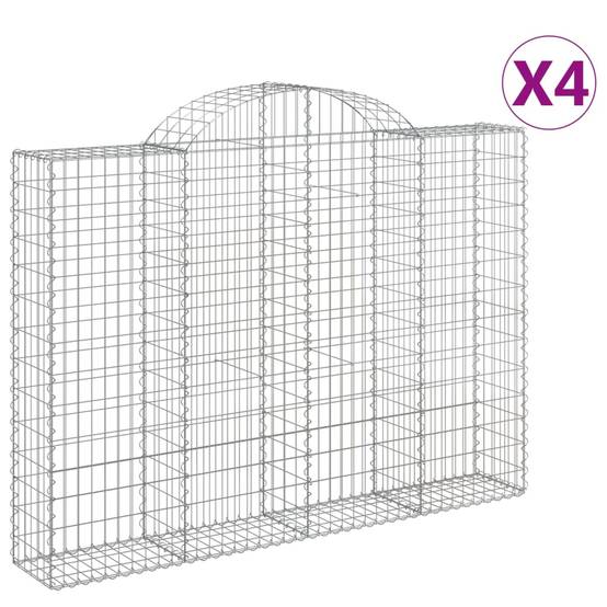 Gabion Arqué Fer Galvanisé Jardin 200x30x140/160cm 4pcs - ComfortXL Outdoor Living - Image 2