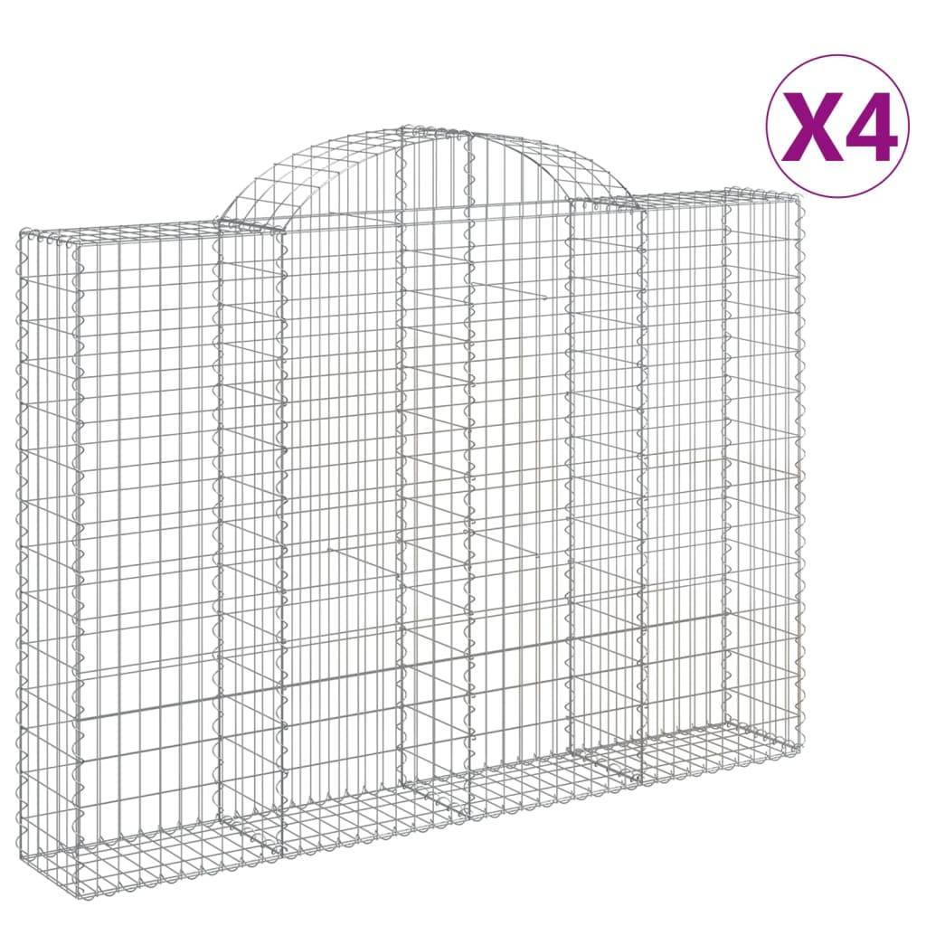 Gabion Arqué Fer Galvanisé Jardin 200x30x140/160cm 4pcs - ComfortXL Outdoor Living - Image 2