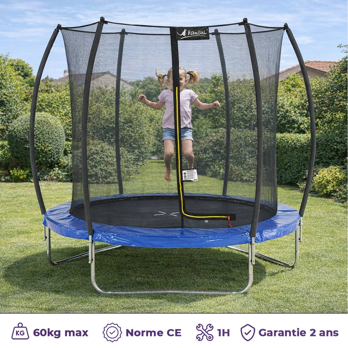 Kangui - Trampoline rond Ø 250cm avec filet de sécurité intérieur - FPR 250 Kangui - Image 2