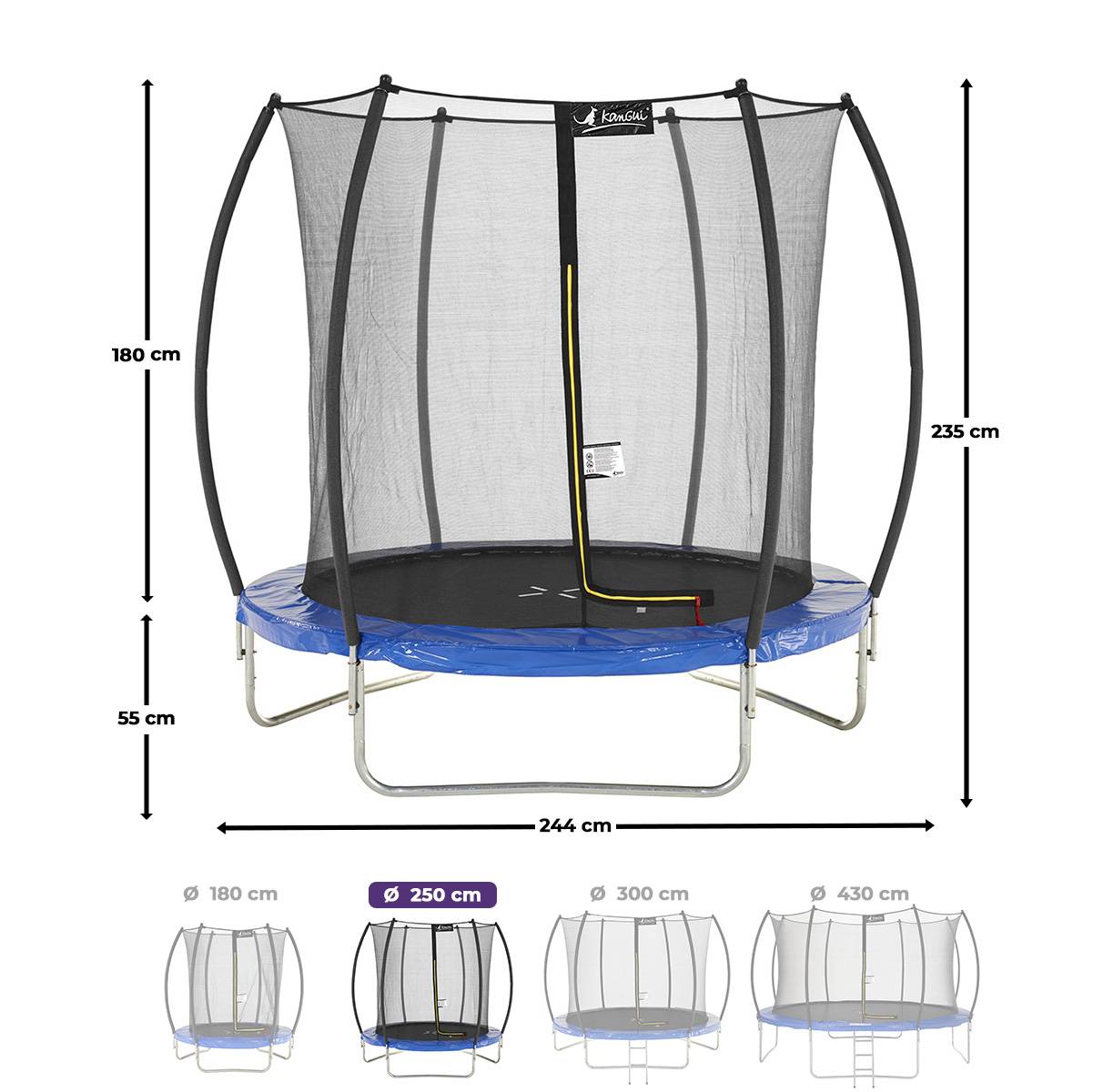 Kangui - Trampoline rond Ø 250cm avec filet de sécurité intérieur - FPR 250 Kangui - Image 3