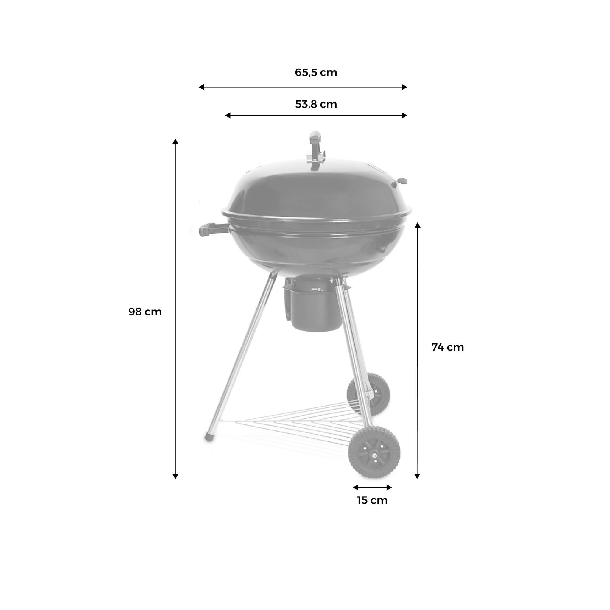 sweeek - Barbecue charbon de bois Ø57cm - Georges - Noir émaillé. barbecue avec aérateurs. émaillé. fumoir. récupérateur de cendres | sweeek - Image 4