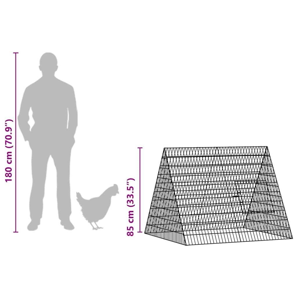 Cage Poules Acier Galvanisé Compacte Habitat Sécurisé Terrasse 110cm - ComfortXL Outdoor Living - Image 7