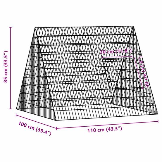 Cage Poules Acier Galvanisé Compacte Habitat Sécurisé Terrasse 110cm - ComfortXL Outdoor Living - Image 6