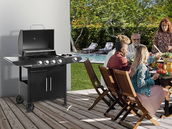 Barbecue Gaz "feria 5" - 5 Brûleurs Dont 1 Latéral - 14,5 Kw - Noir -habitat Et Jardin - Image 2