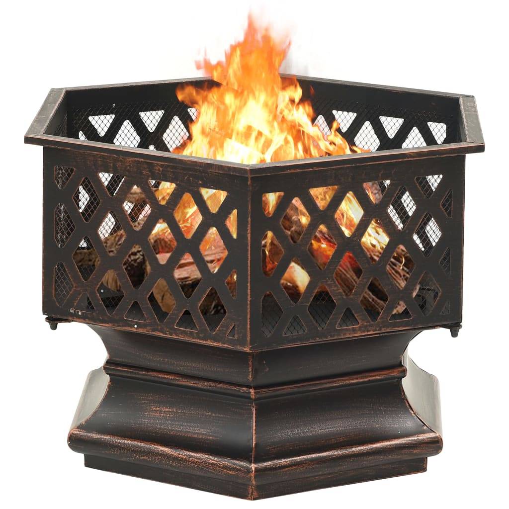 ComfortXL - Brasero Foyer Rustique Acier Brossé pour Jardin Terrasse 62x54x56cm – ComfortXL Outdoor Living - Image 4