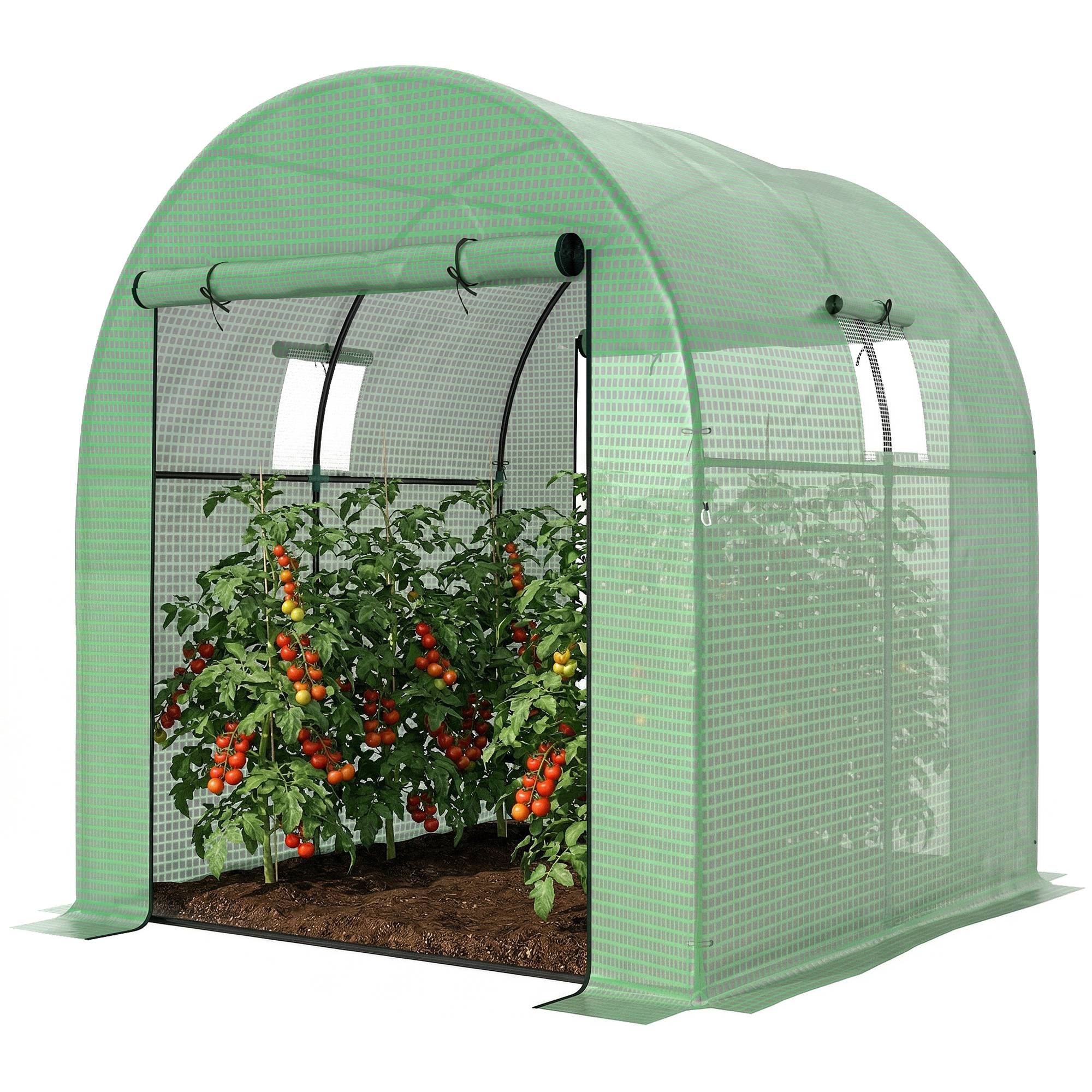 Serre tunnel 3,24m² PE jardins protection semis 2 portes 180x180x200cm Vert - ComfortXL Outdoor Living - Image 2
