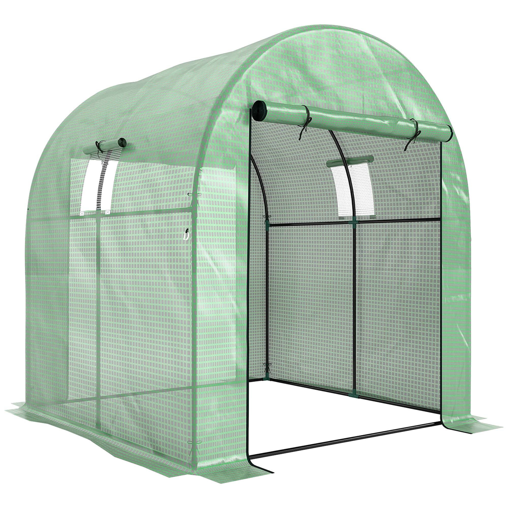ComfortXL - Serre tunnel de jardin PE vert 180 x 180 x 200 cm potager avec 2 portes zippées - ComfortXL Outdoor Living - Image 2
