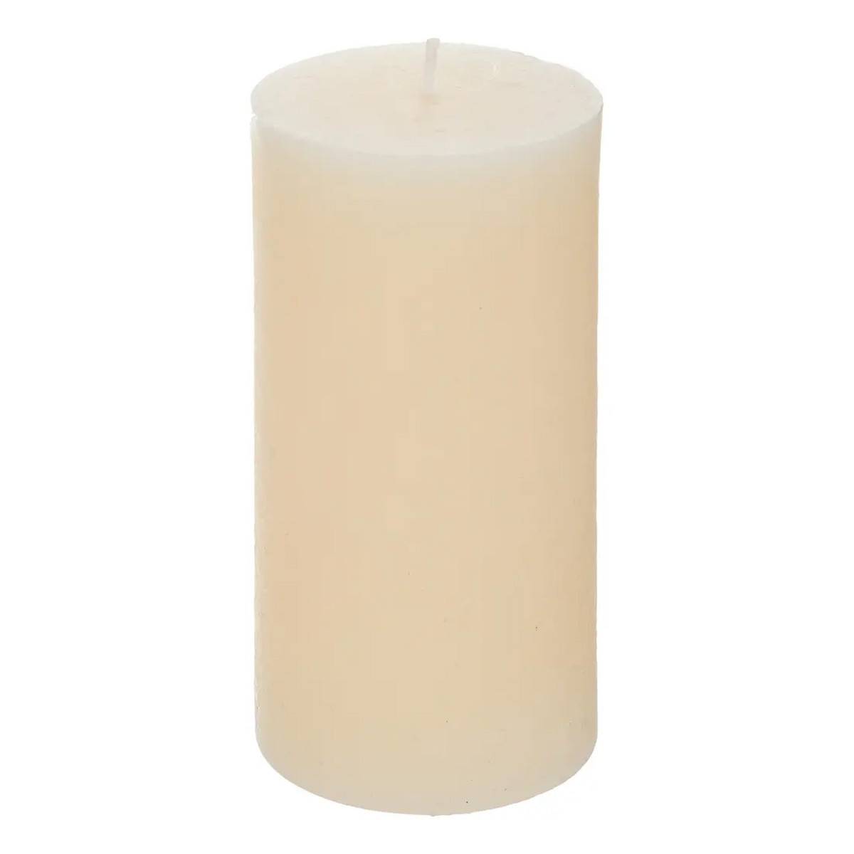 Bougie Cylindrique "Rustic" 14cm Ivoire - Image 1
