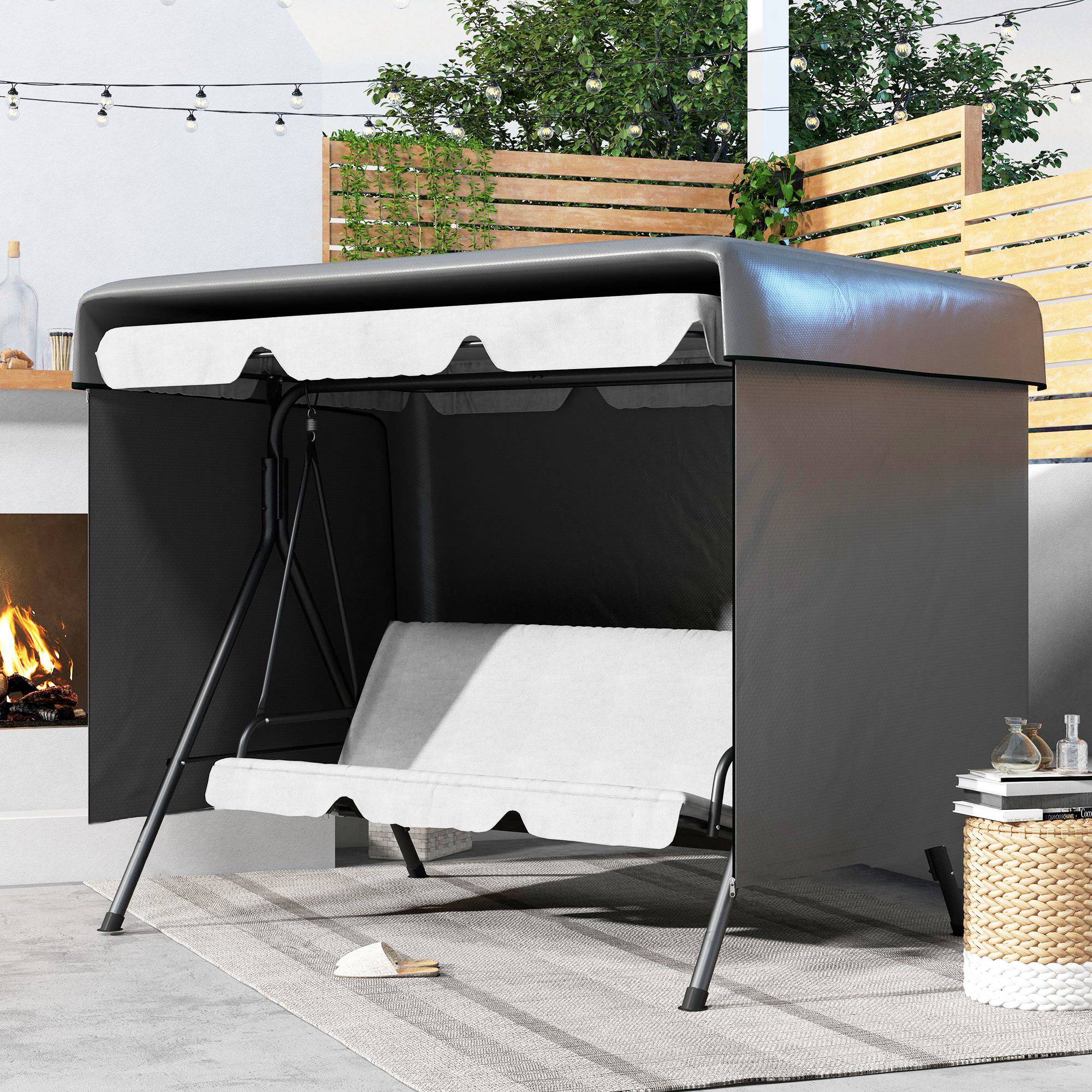Housse de protection Polyéthylène Mobilier de jardin Imperméable anti-UV 215x155x150cm Gris - ComfortXL Outdoor Living - Image 3