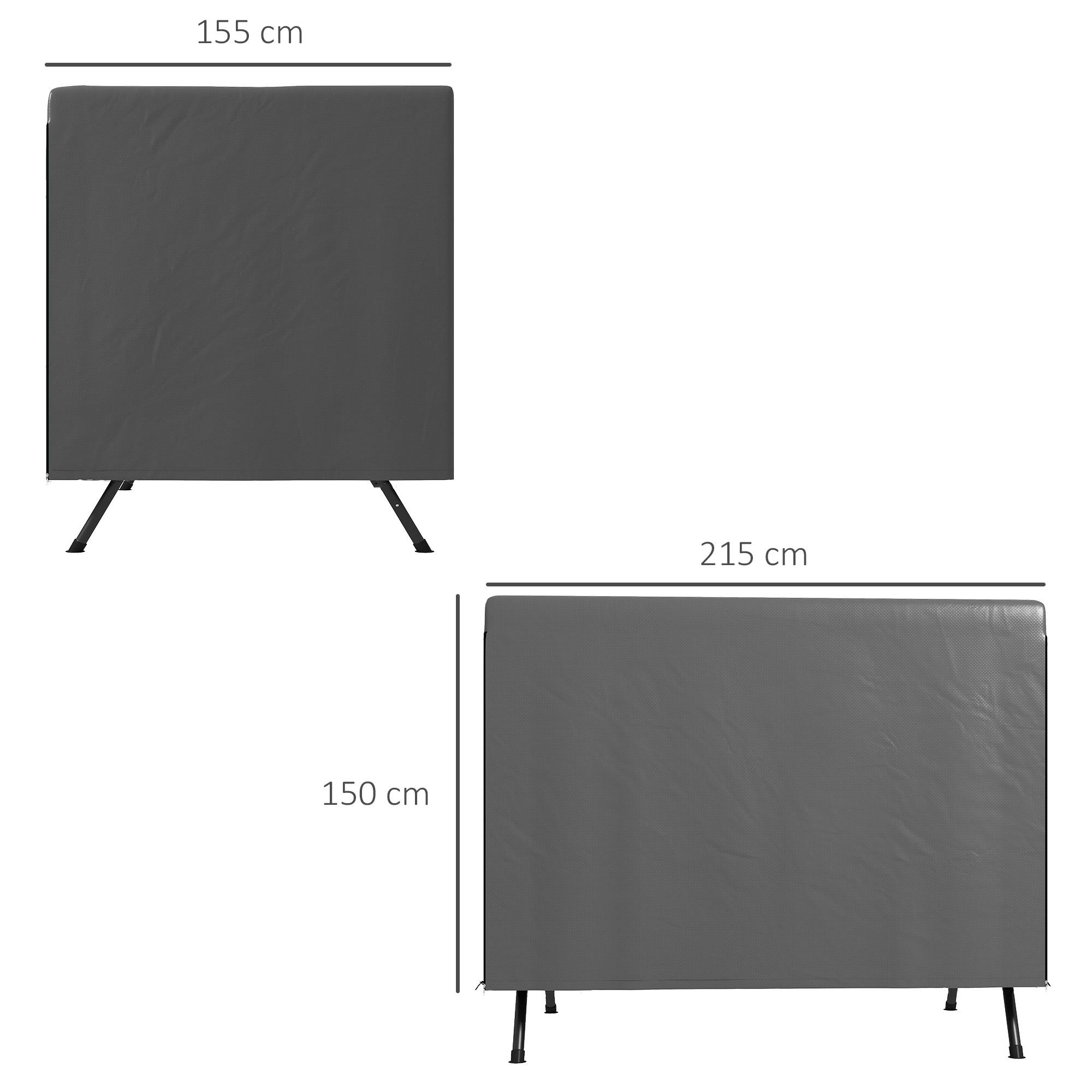 Housse de protection Polyéthylène Mobilier de jardin Imperméable anti-UV 215x155x150cm Gris - ComfortXL Outdoor Living - Image 5