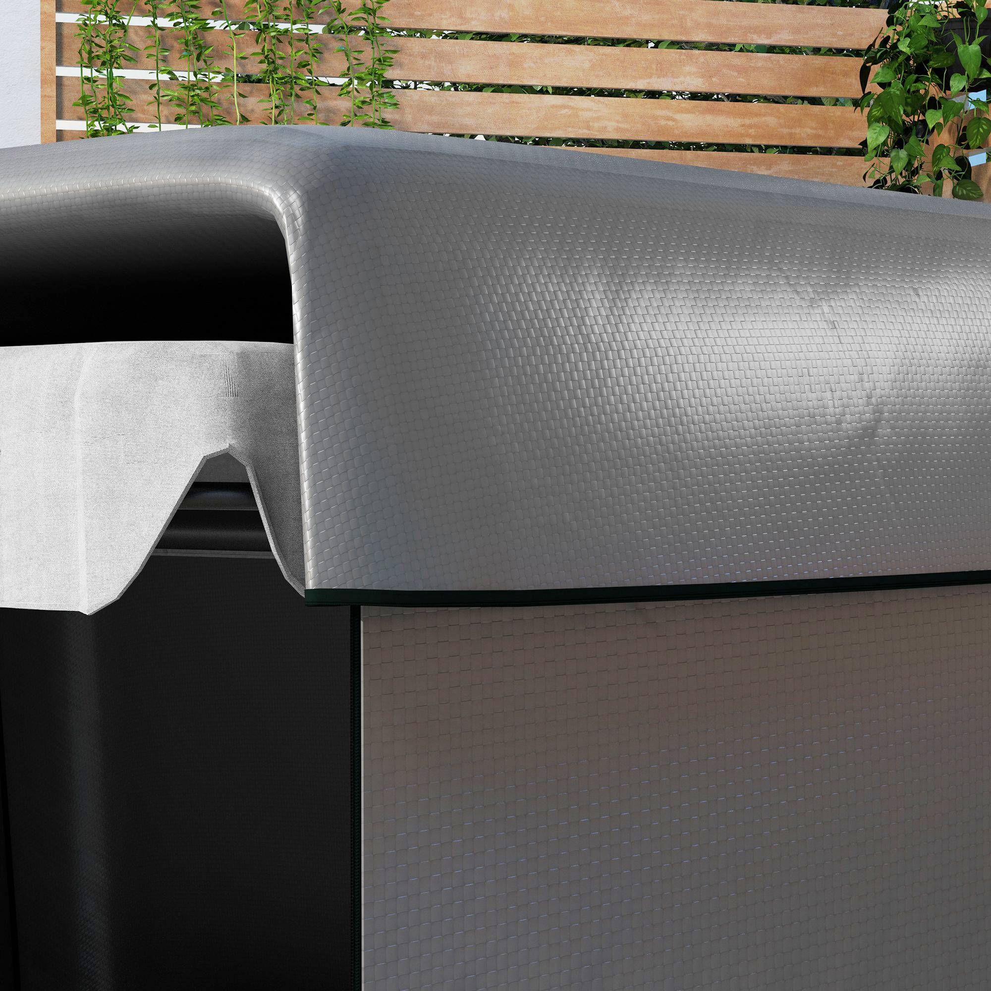 Housse de protection Polyéthylène Mobilier de jardin Imperméable anti-UV 215x155x150cm Gris - ComfortXL Outdoor Living - Image 9