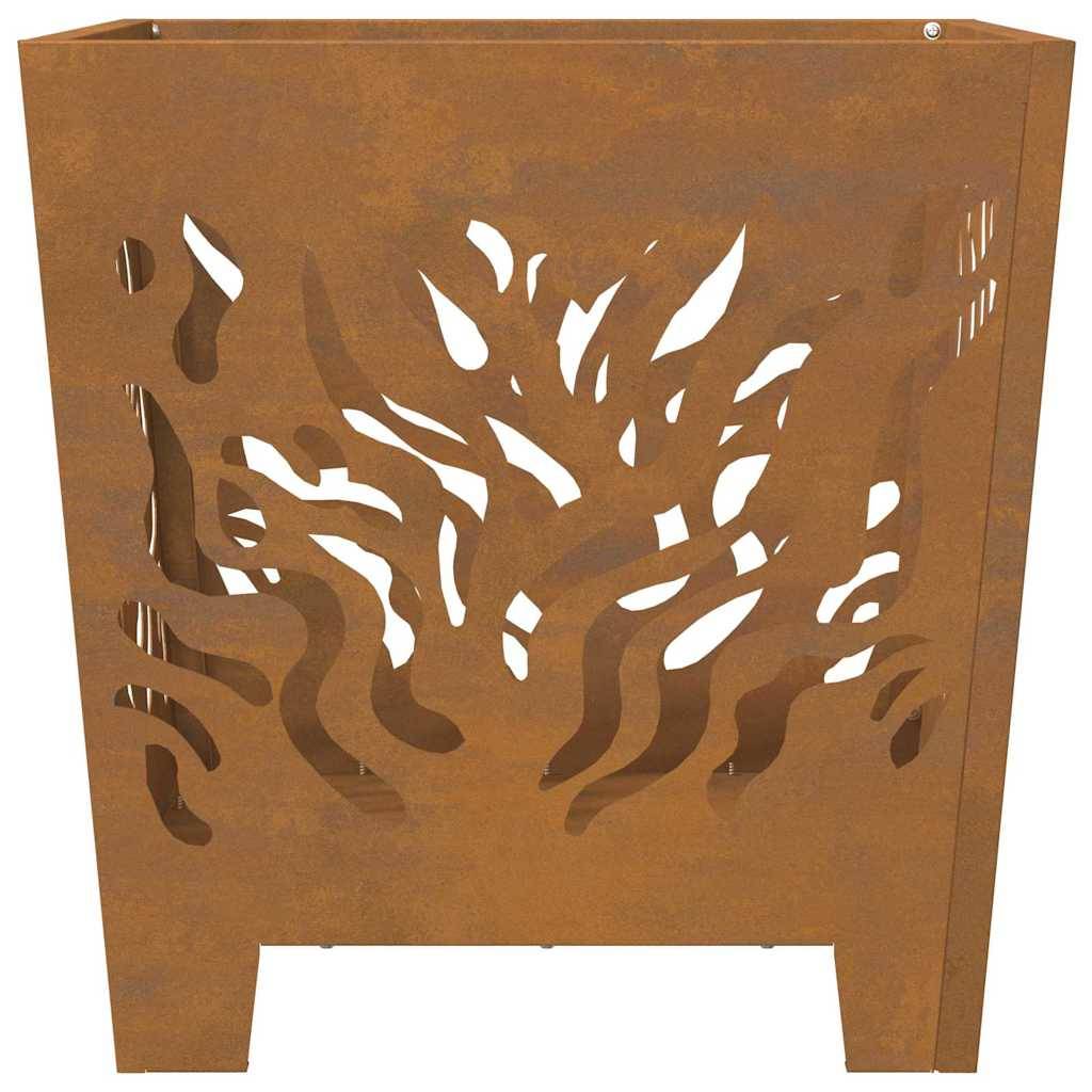ComfortXL - Brasero Cube Design en Acier Foyer Extérieur Moderne pour Balcon Jardin Marron 40 cm – ComfortXL Outdoor Living - Image 6