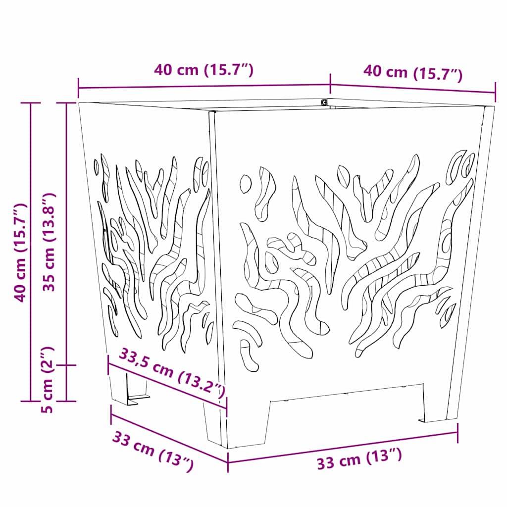 ComfortXL - Brasero Cube Design en Acier Foyer Extérieur Moderne pour Balcon Jardin Marron 40 cm – ComfortXL Outdoor Living - Image 5