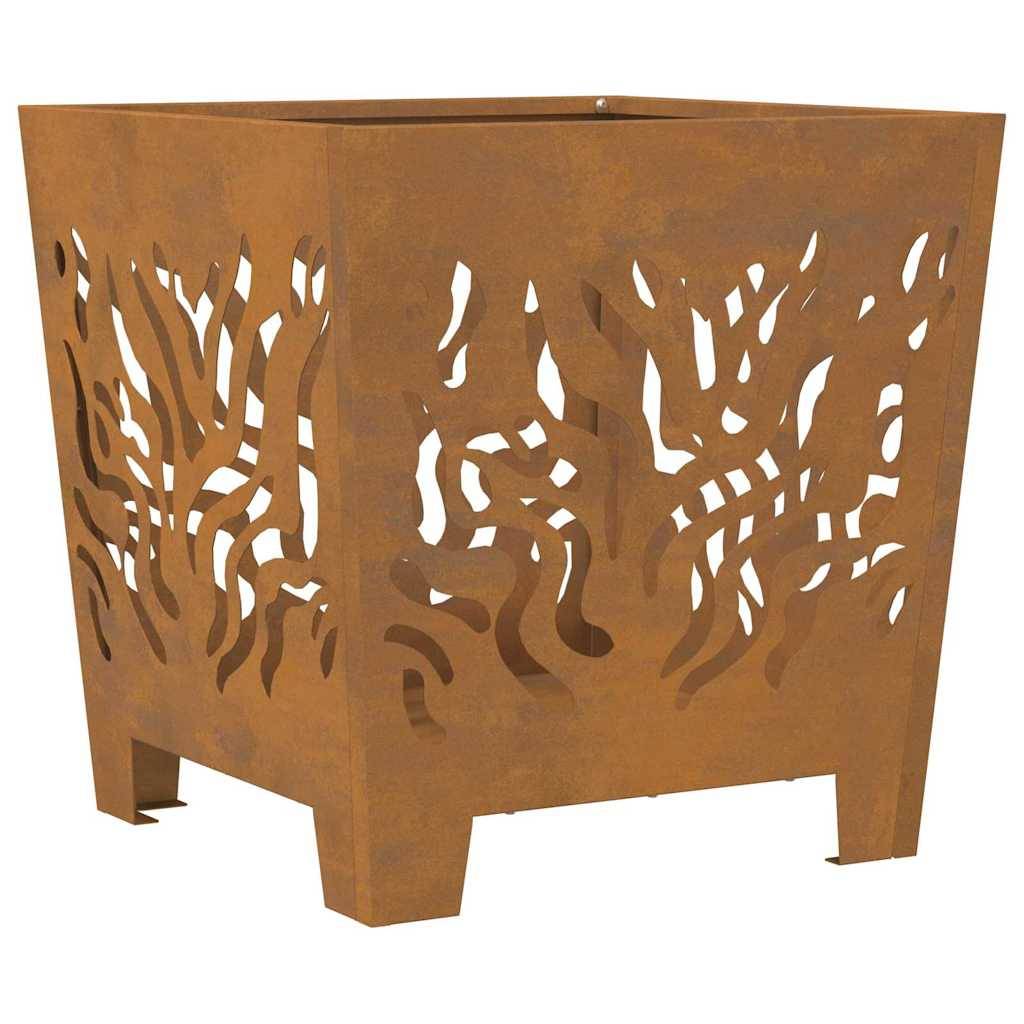 ComfortXL - Brasero Cube Design en Acier Foyer Extérieur Moderne pour Balcon Jardin Marron 40 cm – ComfortXL Outdoor Living - Image 2