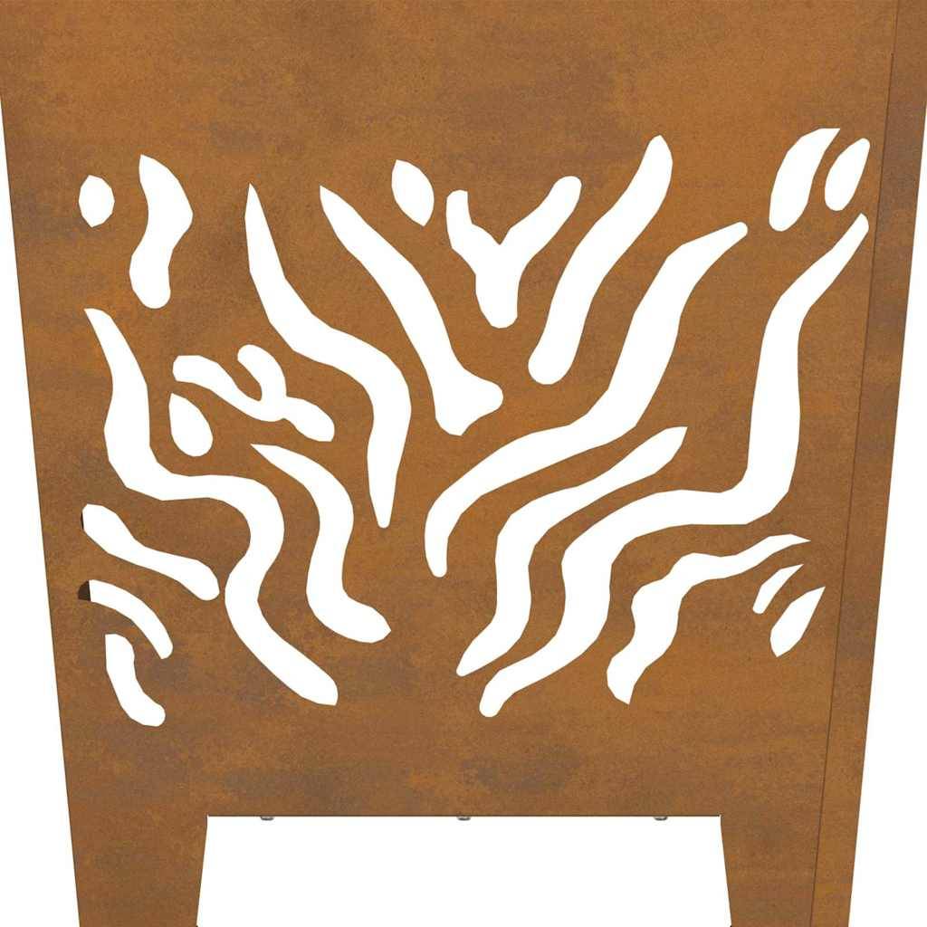 ComfortXL - Brasero Cube Design en Acier Foyer Extérieur Moderne pour Balcon Jardin Marron 40 cm – ComfortXL Outdoor Living - Image 8