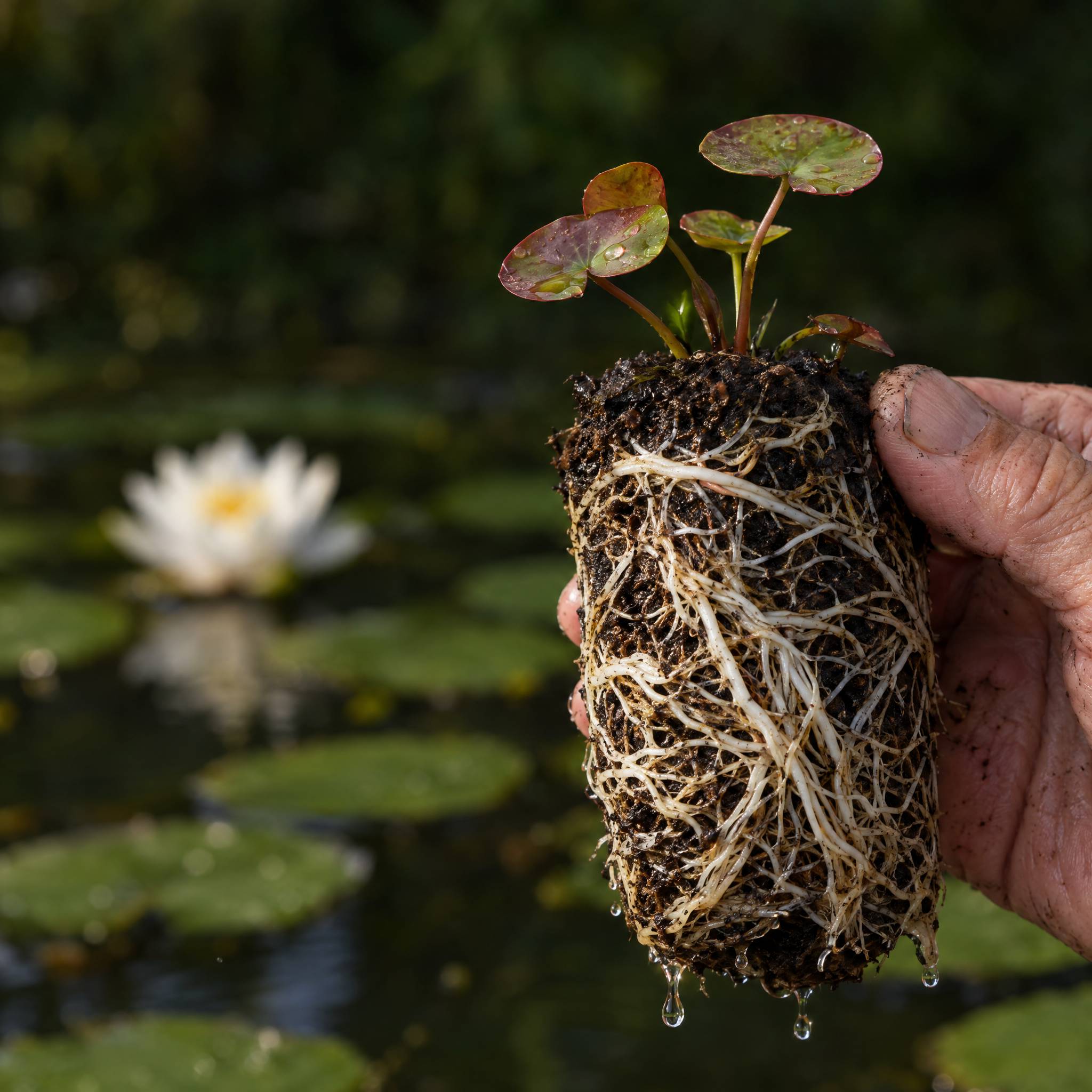 Nénuphar nain jaune - Plante de bassin - Incl. panier, substrat, argile, gravier - Image 6