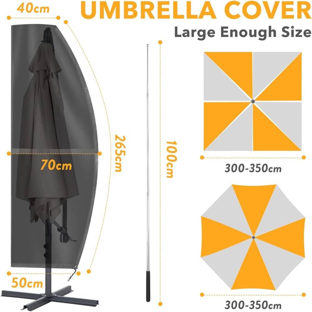 Housse de Protection Parasol Déporté Tissu Oxford 420D Imperméable - Living123 - Image 4