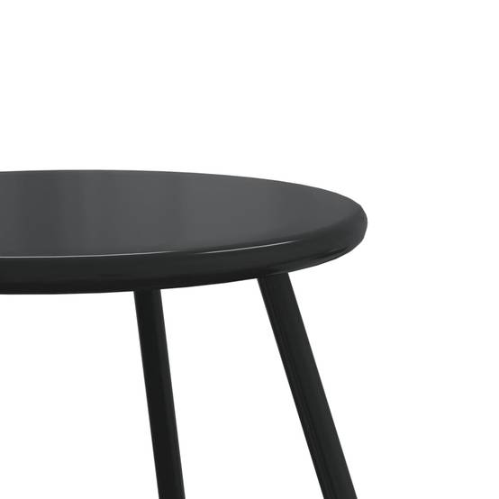 2 pcs Tables basses de jardin | Table d'extérieur rondes noir acier enduit de poudre - Image 7