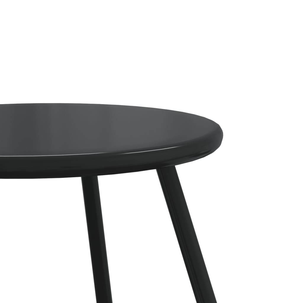 2 pcs Tables basses de jardin | Table d'extérieur rondes noir acier enduit de poudre - Image 7