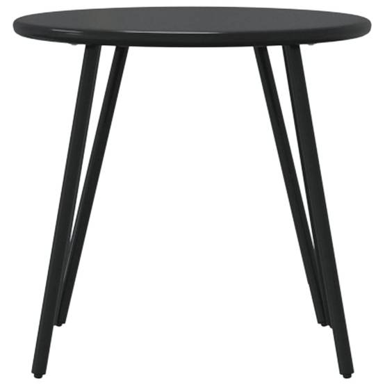 2 pcs Tables basses de jardin | Table d'extérieur rondes noir acier enduit de poudre - Image 5