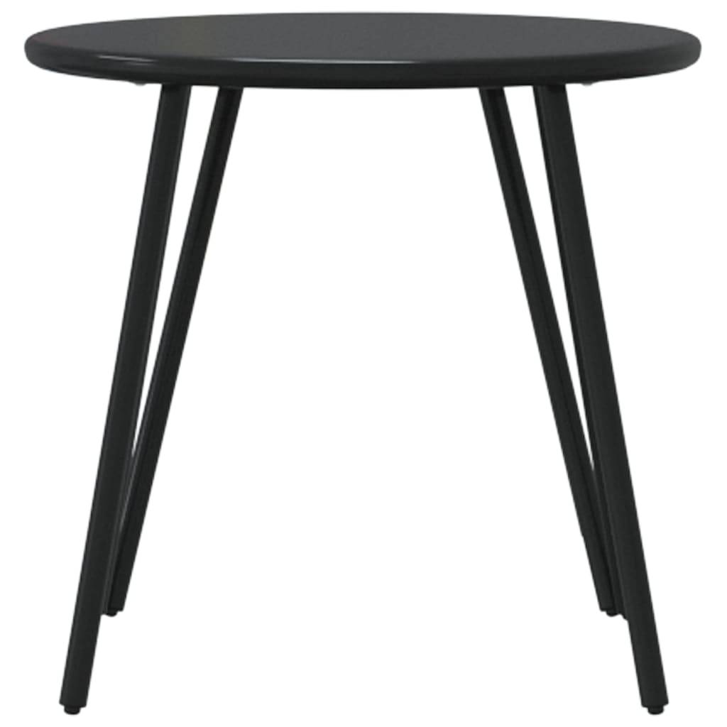 2 pcs Tables basses de jardin | Table d'extérieur rondes noir acier enduit de poudre - Image 5