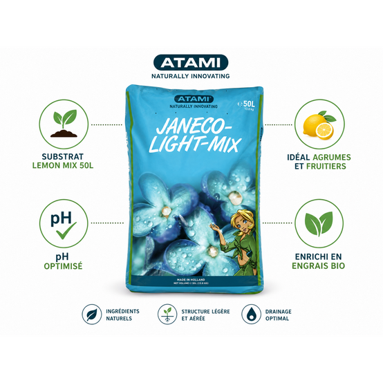 Terreau JANECO Light-Mix en sac de 50 litres - ATAMI - Image 2