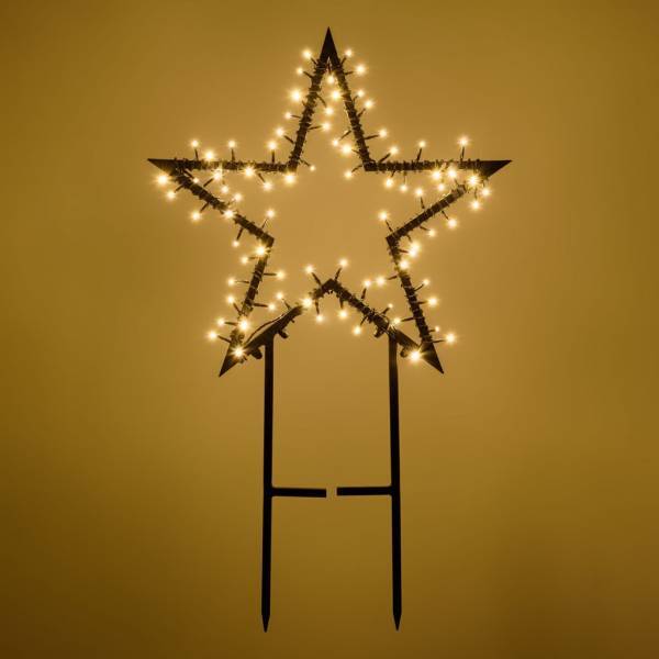 Lotti - Etoile lumineuse 2D à planter D55cm 80 LED blanc chaud 8 jeux lumières IP44 SMART Connect 31V Lotti - Image 5