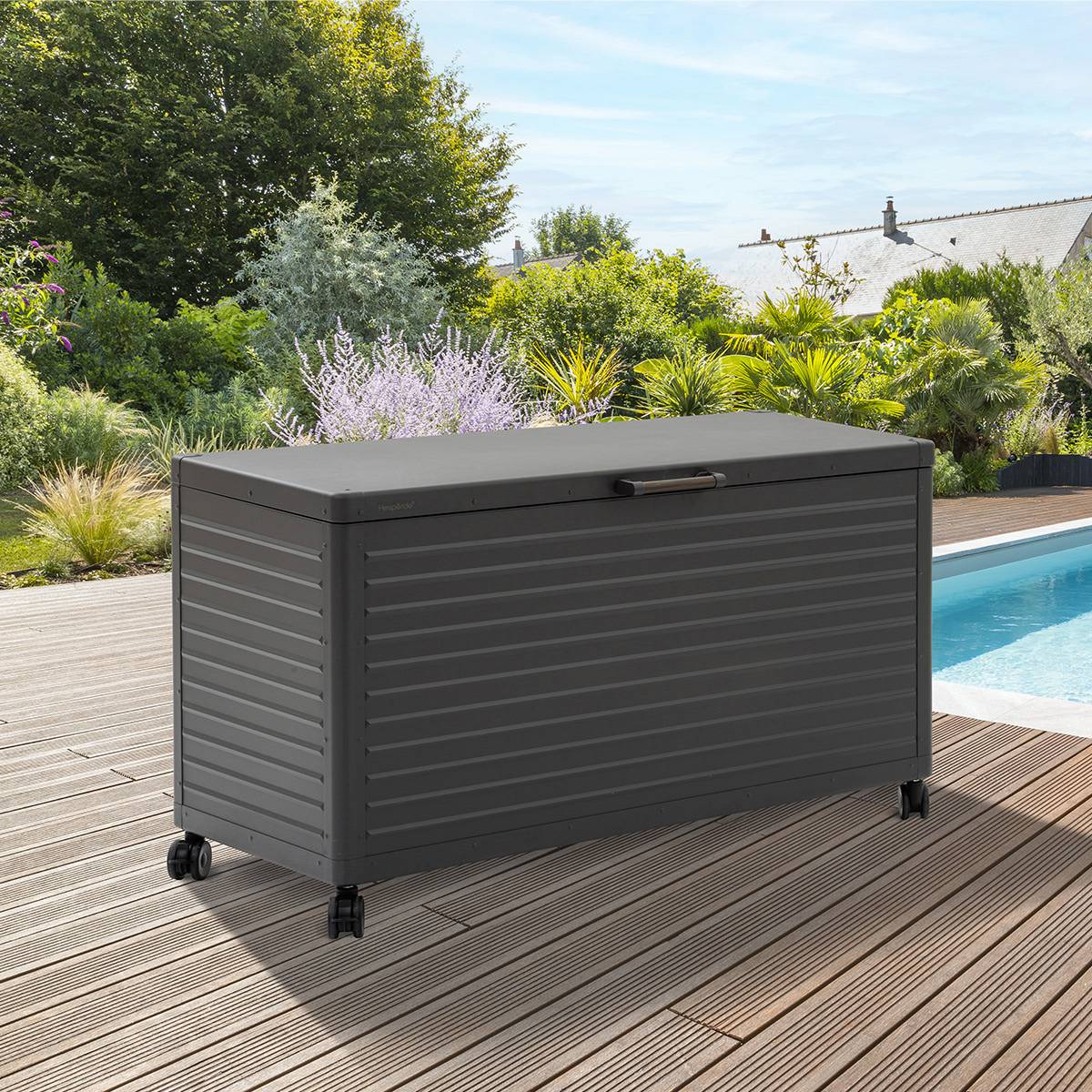 Hesperide - Coffre de rangement "Edenio" graphite S 130 x 60,4 x 78cm en aluminium 510 L - Hespéride - Image 1