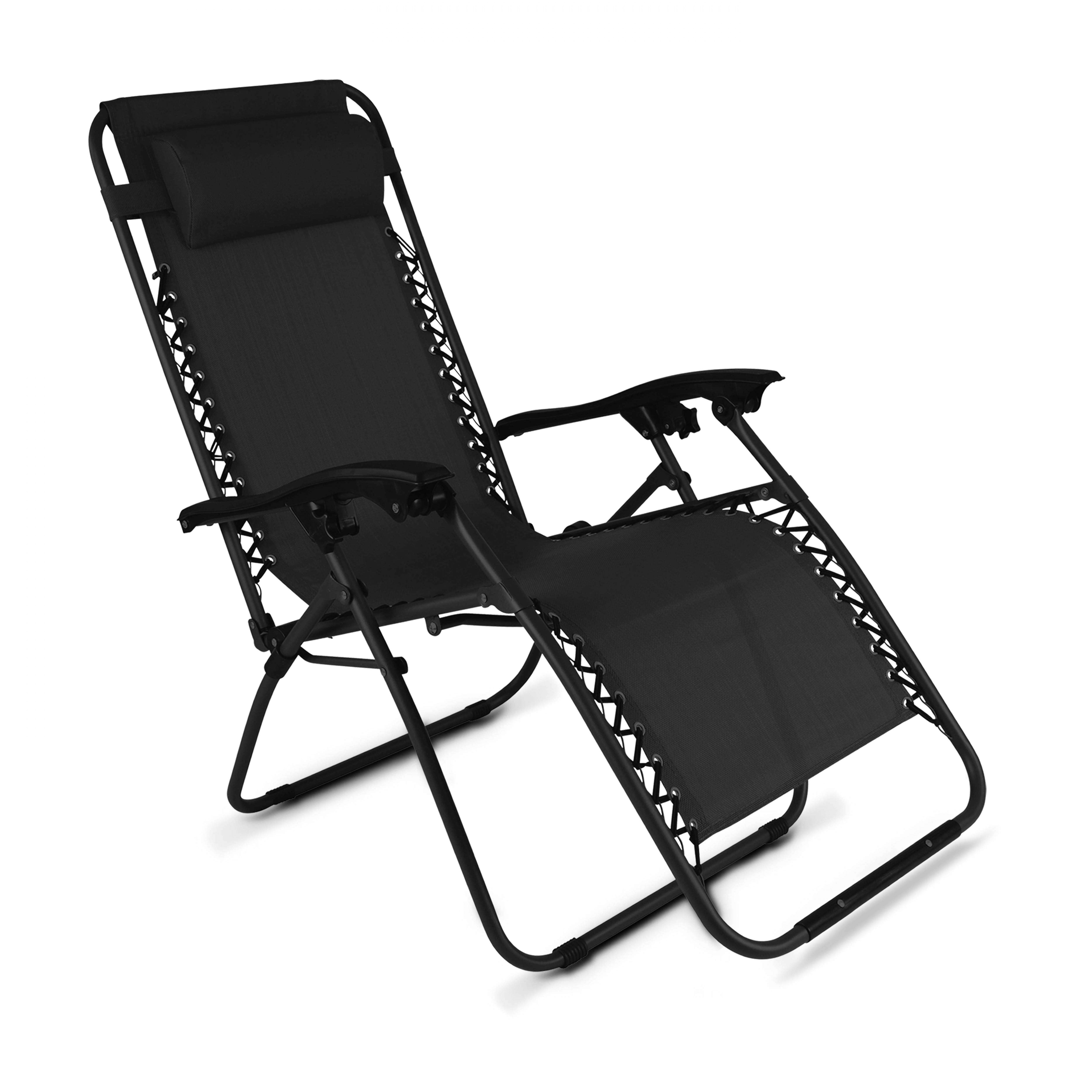 Oviala - Lot de 2 fauteuils lounge inclinable en acier noir Monaco - Oviala - Image 4
