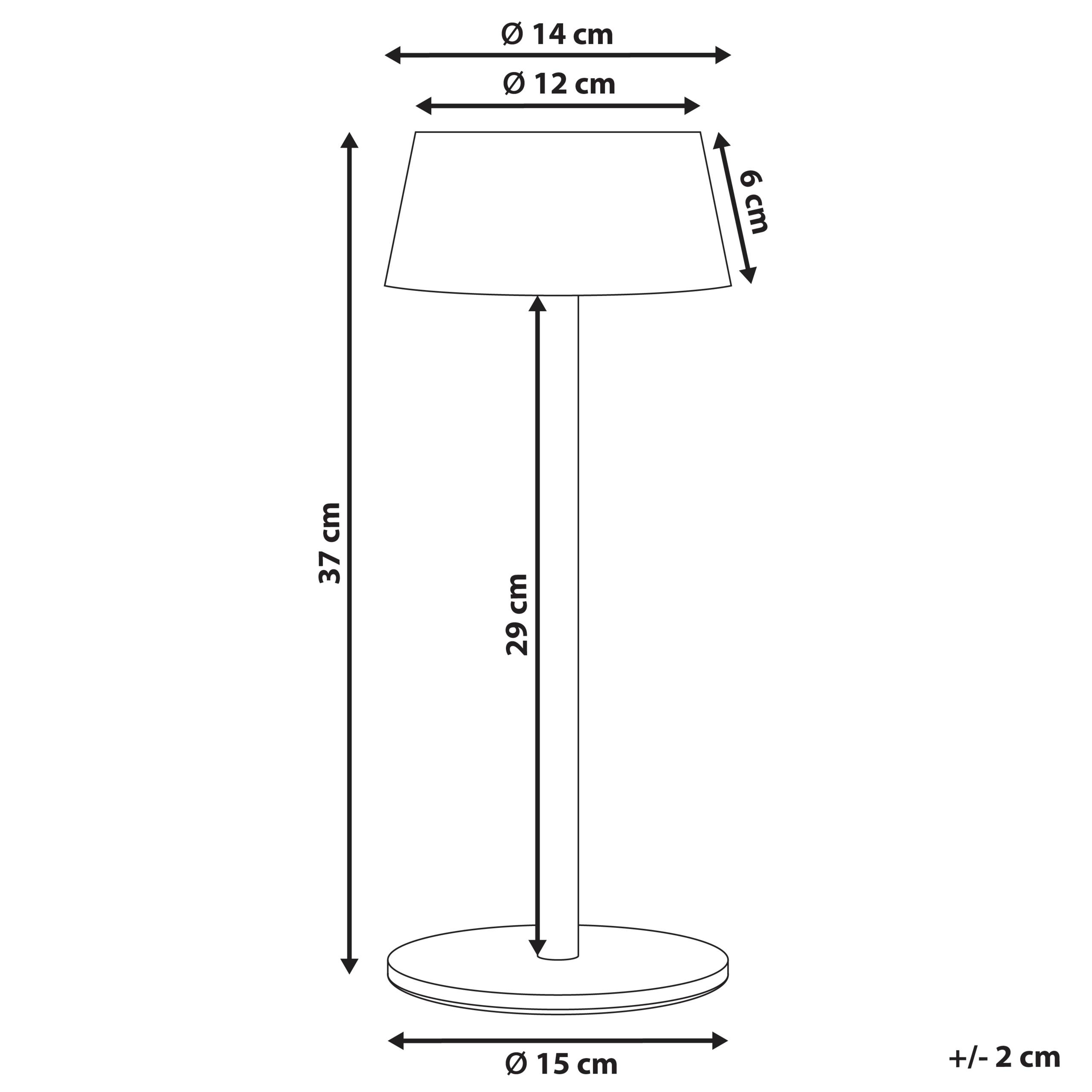 Beliani - Lampe de table d'extérieur Métal Noir GUDER - 15x15x36- Beliani - Image 3