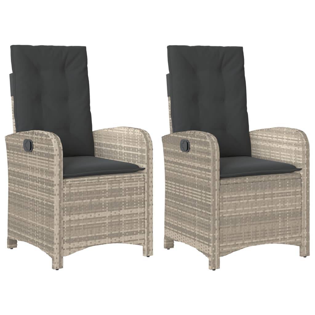 ComfortXL - Fauteuils Relax de Jardin Inclinables Résine Tressée Dossier Réglable pour Terrasse Lot de 2 Gris Clair – ComfortXL Outdoor Living - Image 2