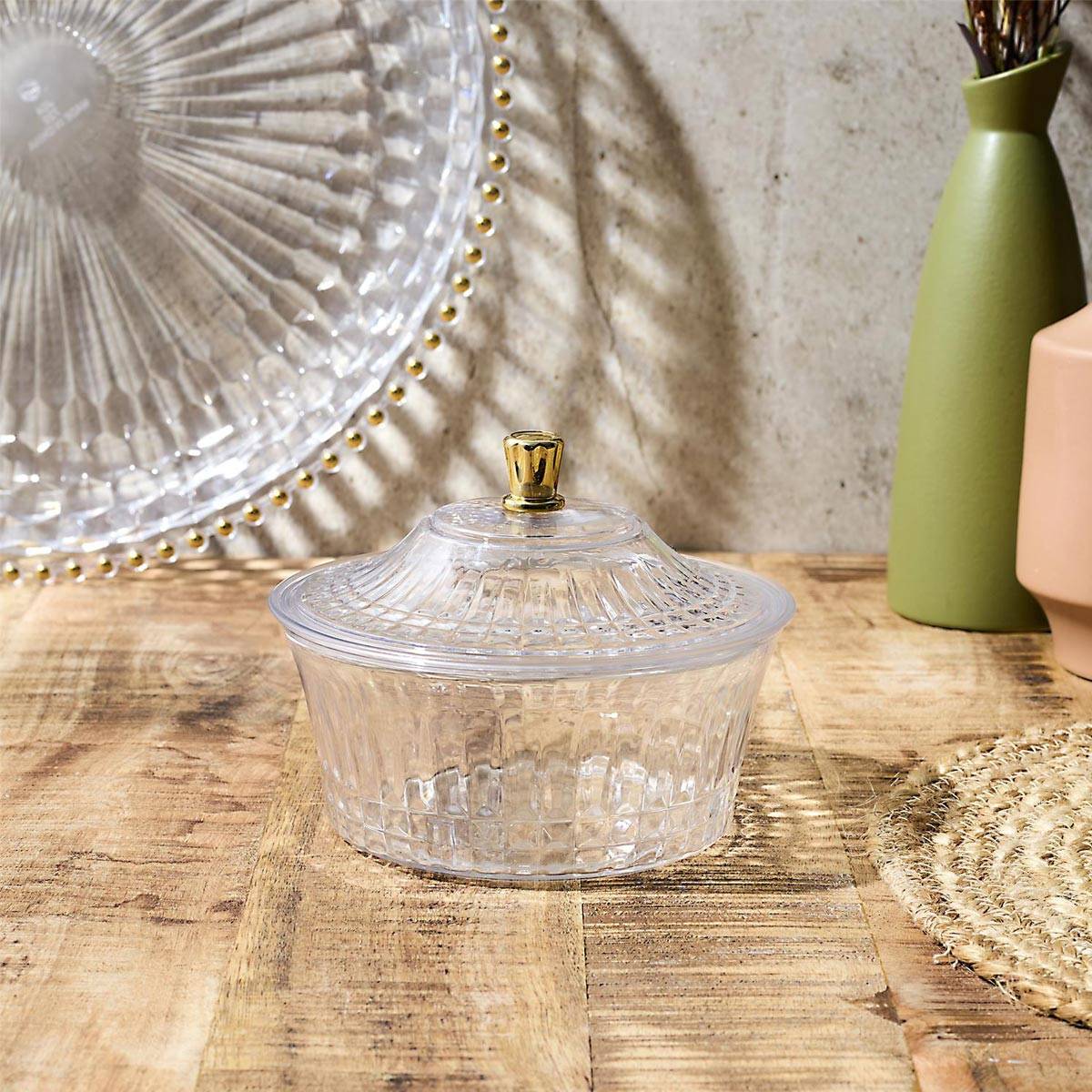 The Home Deco Factory - Bol Avec Couvercle "Sabah" 15cm Transparent - Image 3