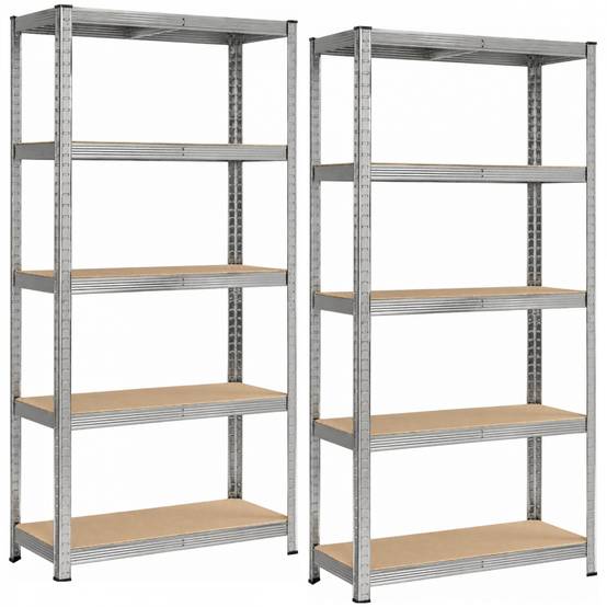 Linxor - Lot de 2 étagères de stockage, rangement, 5 niveaux - Métal - 180 x 90 x 40 cm - Charge maximale 875 kg - Gris - Linxor - Image 1