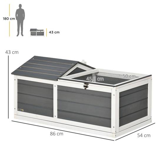 Enclos pour tortue bois naturel 86 x 54 x 43 cm - PANGIVO - Image 5