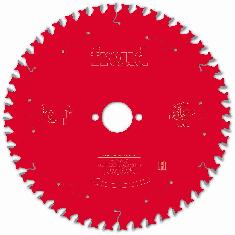 Lame pour scie circulaire portative FREUD - Ø220 2,6/1,6 AL30 Z48 BA 10° - F03FS09771 -FR17W001T - Image 2