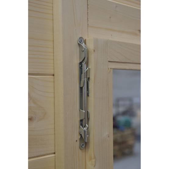 Altanka - Abri de jardin bois 36 m² – 6×6 m (±5,72 m int.), madriers 40 mm, double porte vitrée + fenêtre oscillo-battante – Altanka - Image 7