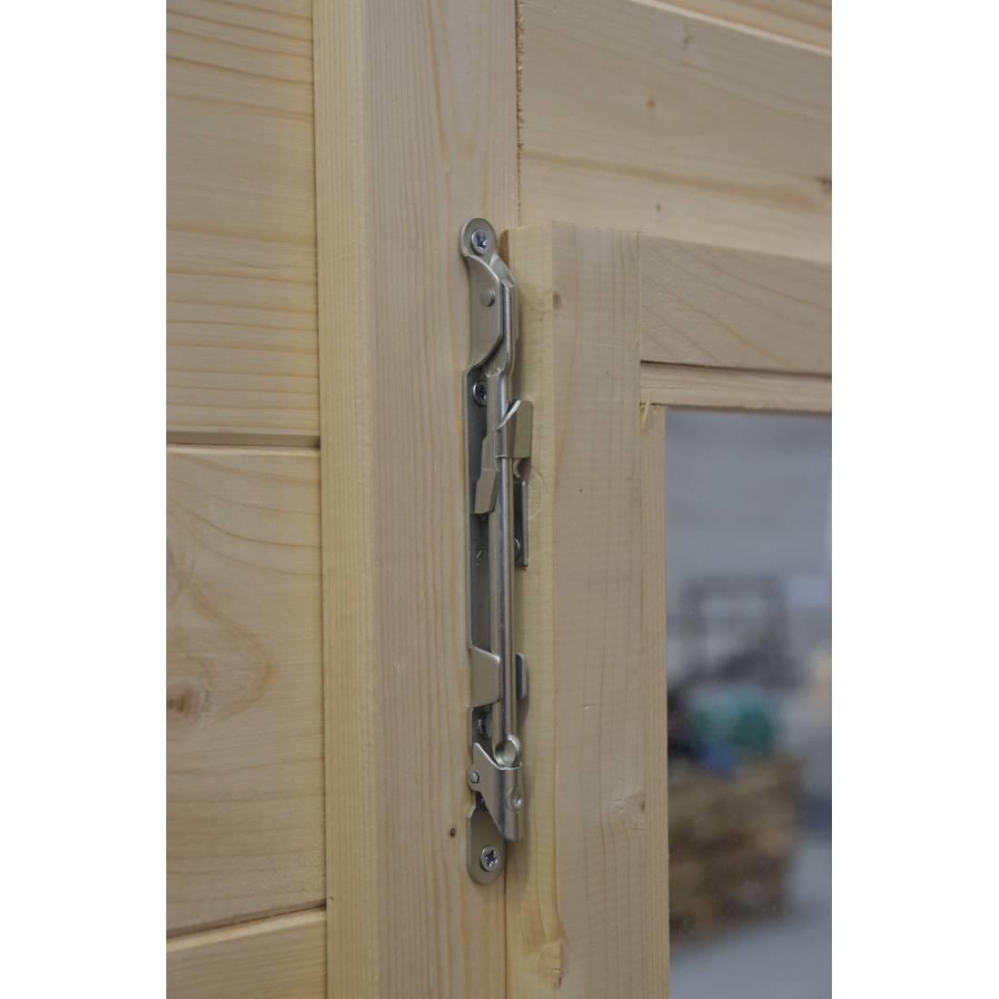 Altanka - Abri de jardin bois 36 m² – 6×6 m (±5,72 m int.), madriers 40 mm, double porte vitrée + fenêtre oscillo-battante – Altanka - Image 7