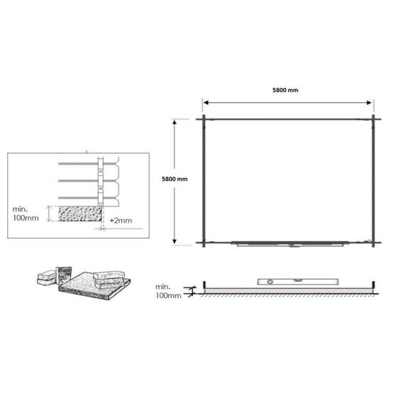 Altanka - Abri de jardin bois 36 m² – 6×6 m (±5,72 m int.), madriers 40 mm, double porte vitrée + fenêtre oscillo-battante – Altanka - Image 3