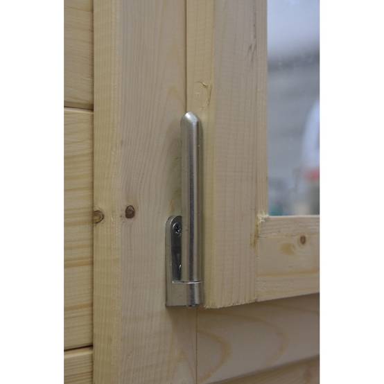 Altanka - Abri de jardin bois 36 m² – 6×6 m (±5,72 m int.), madriers 40 mm, double porte vitrée + fenêtre oscillo-battante – Altanka - Image 9