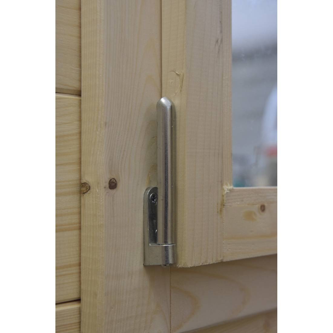 Altanka - Abri de jardin bois 36 m² – 6×6 m (±5,72 m int.), madriers 40 mm, double porte vitrée + fenêtre oscillo-battante – Altanka - Image 9