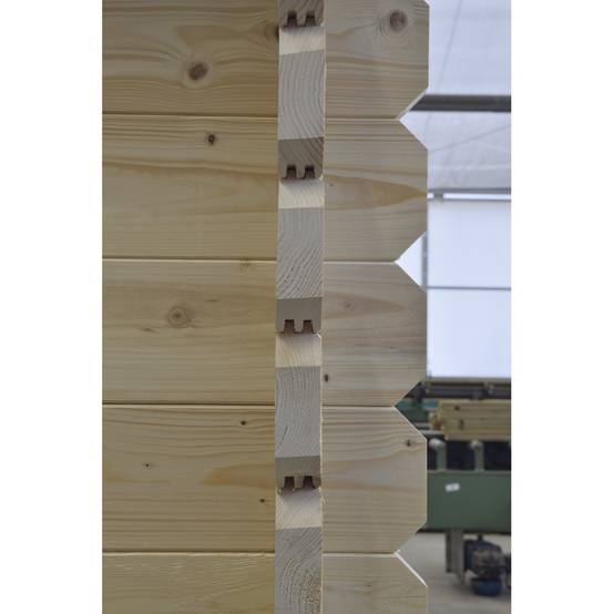Altanka - Abri de jardin bois 36 m² – 6×6 m (±5,72 m int.), madriers 40 mm, double porte vitrée + fenêtre oscillo-battante – Altanka - Image 6