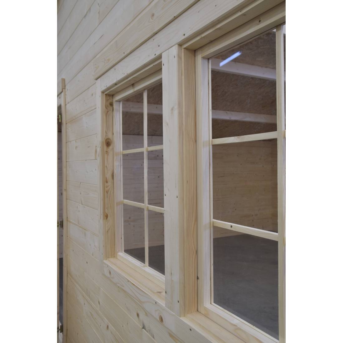 Altanka - Abri de jardin bois 36 m² – 6×6 m (±5,72 m int.), madriers 40 mm, double porte vitrée + fenêtre oscillo-battante – Altanka - Image 10
