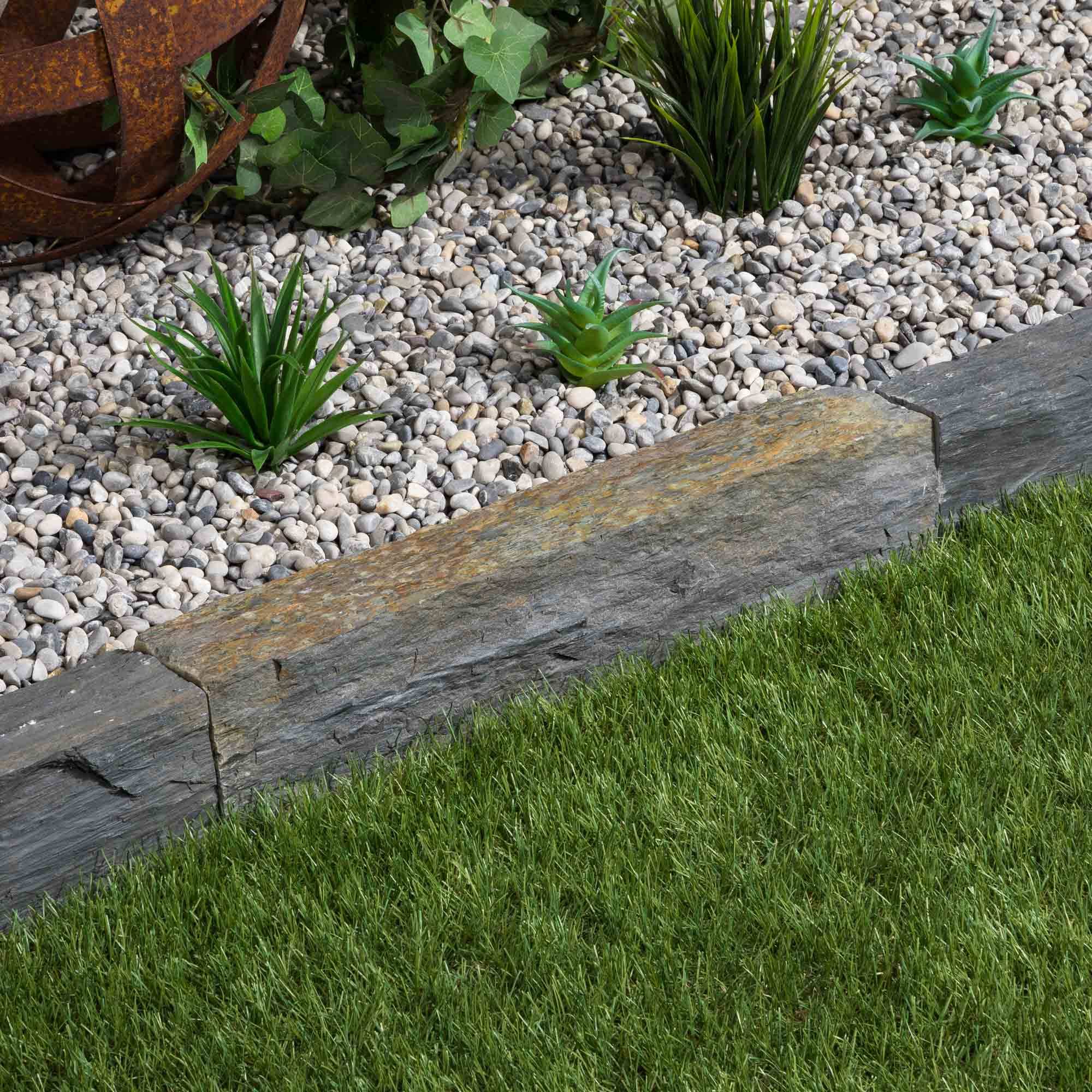 RO'MA Nature - Bordure de jardin Schiste 50x3-7x3-7 cm (lot de 15 bordures soit 7,5 mètres) - RO'MA NATURE - Image 1
