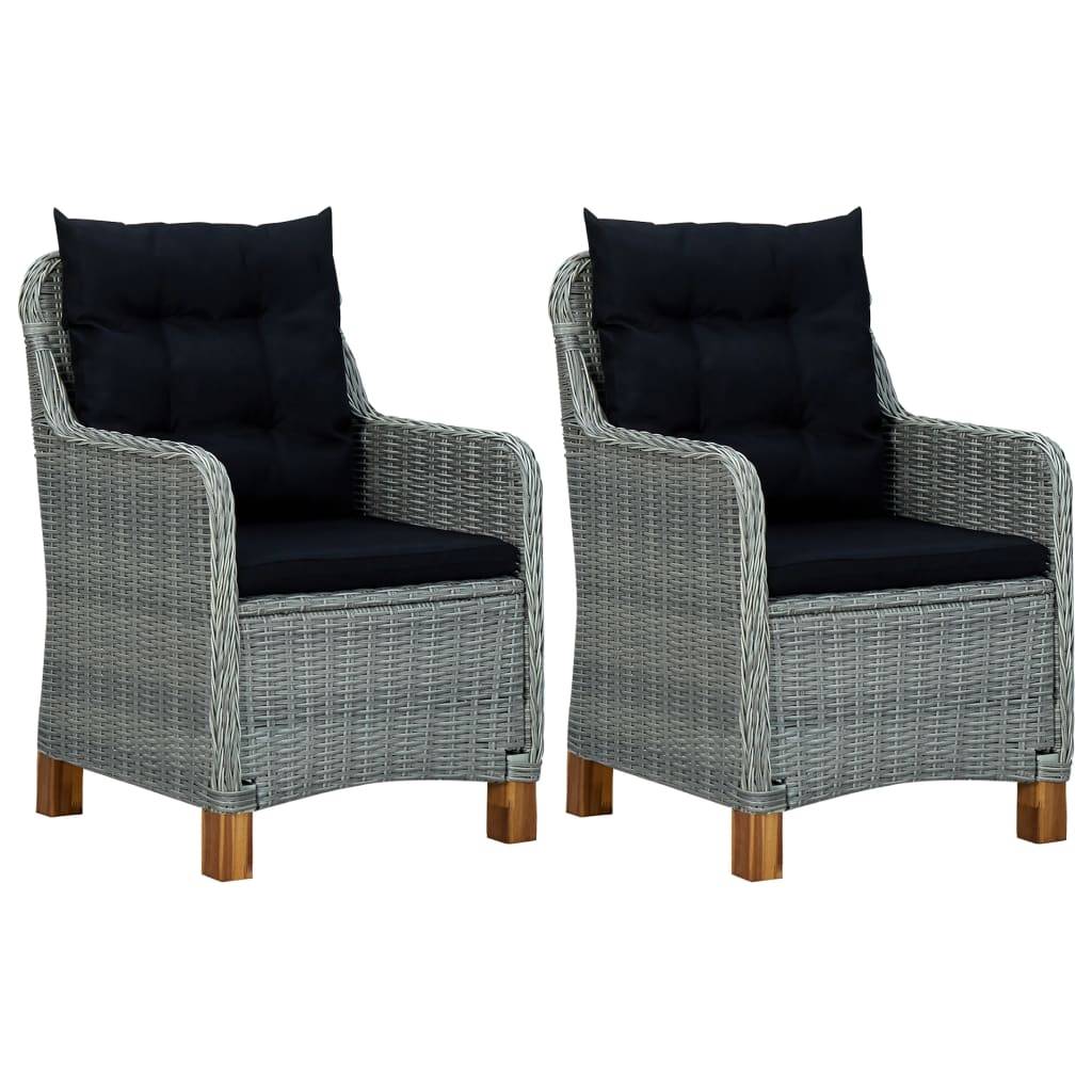 Helloshop26 - Salon de jardin meuble d'extérieur ensemble de mobilier 3 pièces avec coussins résine tressée gris clair - Image 2
