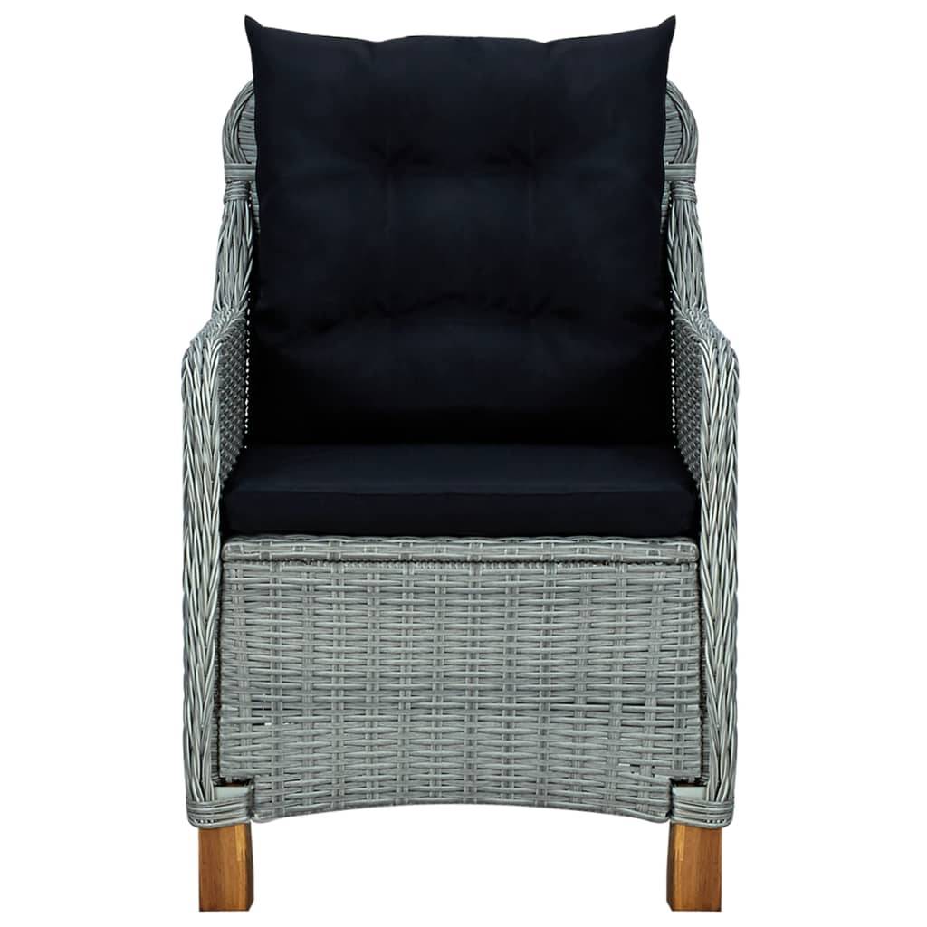 Helloshop26 - Salon de jardin meuble d'extérieur ensemble de mobilier 3 pièces avec coussins résine tressée gris clair - Image 5