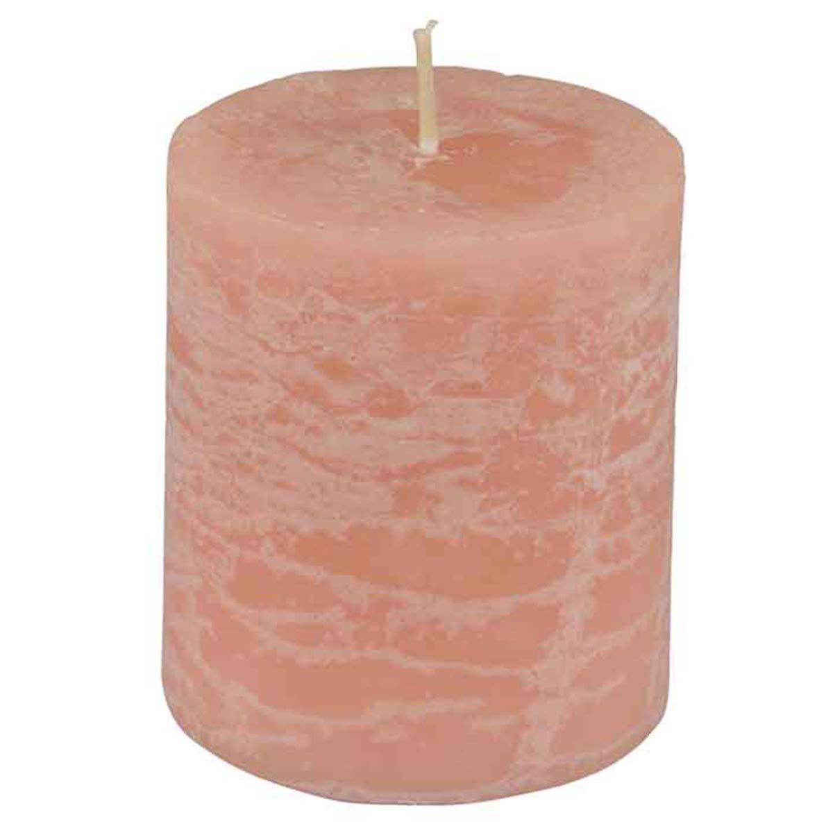 Bougie Pilier Déco "Rustique" 7cm Rose Poudré - Image 1