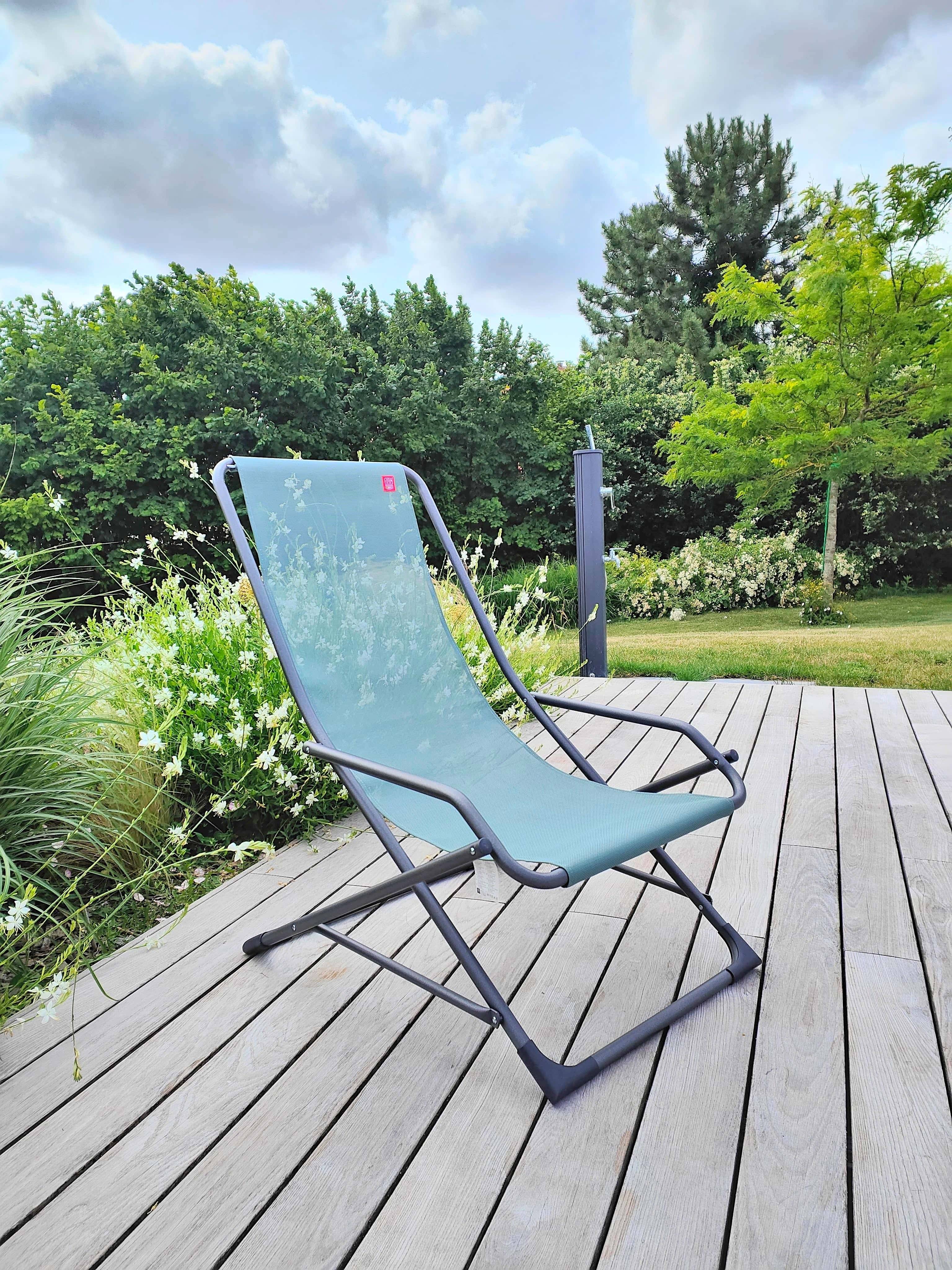 Fiam - Transat DONDOLINA Aluminium ANTHRACITE Texfil VERT SAUGE 92x63x83 cm FIAM - Image 4